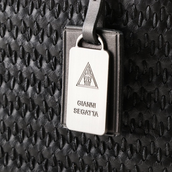 Gianni Segatta Ricamo Black Leather Hobo - Picture 6 of 8